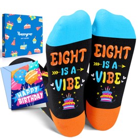 HAPPYPOP 8th Birthday Gifts Socks Ideas - Gift Ideas for Girls Boys Age 8, Presents for 8 Year Olds, Eight Year Old Gifts for Kids