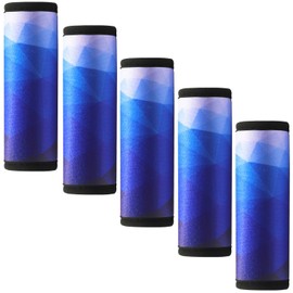 GOWRAPS 5 Pack Neoprene Luggage Handle Wraps for Suitcase Travel Luggage Tags/Identifiers/Marker/Grips (2.0 Version) (Blue)