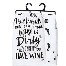 Primitives by Kathy 33209 LOL Made You Smile Dish Towel, 28" x 28", True Friends