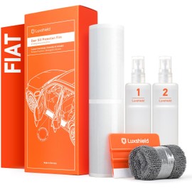 Luxshield Car Door Sill Protector for Fiat 500e 332 3+1 I 2020-2025 - Protective Film Car Door Accessories Trim Paint Protection Film Transparent