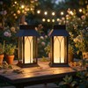 Solar Lantern Outdoor Waterproof ,Black Heavy Duty Metal Solar Powered