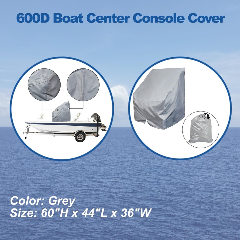 Silscvtt Grey Heavy Duty 600D Boat Center Console Cover Replacement
