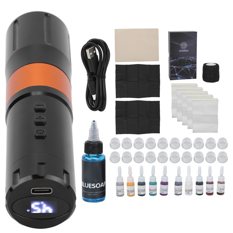 Cordless Tattoo Motor Pen Set Cleaning Blue Soap Microblading Pigment