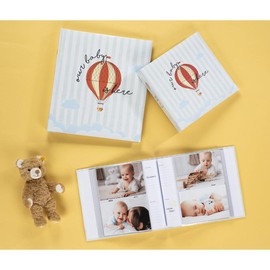 Hama Baby Album "Our Baby" (Baby Slip-in Album for 200 Photos in 10 x 15 cm Format Photo Album for Girls and Boys, Children's Album for Inserting, Photo Book with Baby Motif) Blue