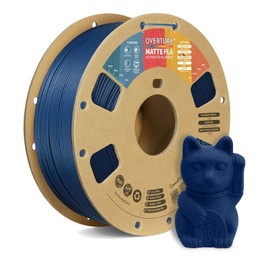 OVERTURE Matte PLA 3D Printer Filament 1.75mm, Matt Surface & Low Warping Filament 1kg Spool (2.2 lbs), Accuracy +/- 0.02 mm, Fit Most FDM Printers (Matte Navy Blue)