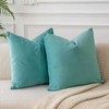 JUSPURBET Teal Green Velvet Throw Pillow Covers 55x55 CM Set