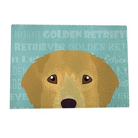 Mystic Sloth Adorable Dog Breed Design Glass Cutting Board (11"x15", Golden Retriever)
