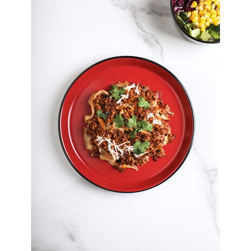 Stone Lain Albie Stoneware Dish Set, 4 Salad Plates, Red