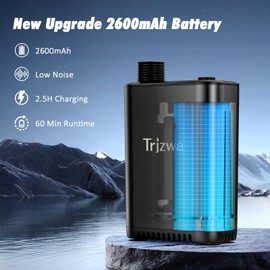 TRJZWA Portable Outdoor Shower, 2600mAh Battery Powered Camping Shower, Rechargeable Shower Pump with Adjustable Shower Head for Outdoor Shower Camp,Hiking Beach,Travel,Car Washing,Pet Bath,Garden
