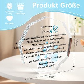 Mother's Day Gift For Mum Grandma Gift Father's Day Gifts For Dad Grandpa Birthday Mum Grandpa Dad Grandma Acrylic Table Decoration Paperweight Gift Ideas (To My Dad)