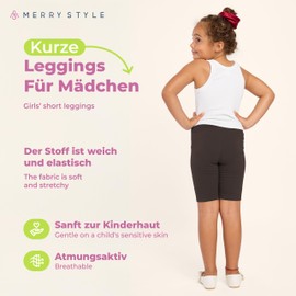 Merry Style MS10-227 Girls' Cotton Short Leggings, brown