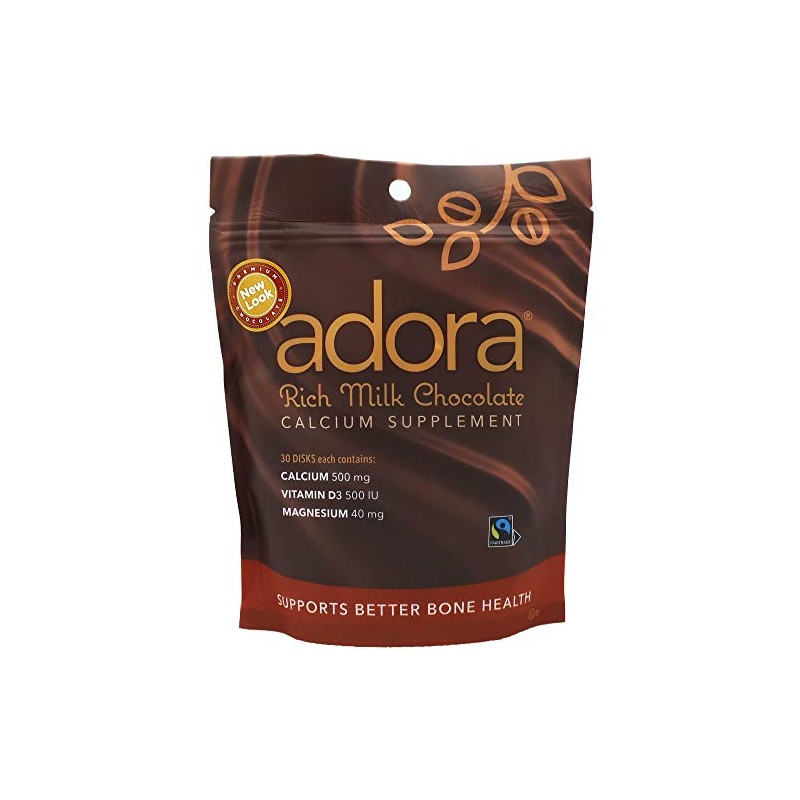 Adora Calcium Supplement, Fairtrade Milk Chocolate, Single Pack - 30