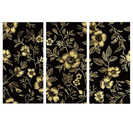 BEUNITONE Golden Peony Decals for Rubbing for Crafts and Furniture 3 Sheets Vintage Flowers Removable Removable Flower Wallpaper Waterproof for Wood