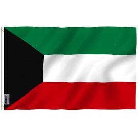 Anley Fly Breeze 3x5 Feet Kuwait Flag - Vivid Color and Fade Proof - Canvas Header and Double Stitched - State of Kuwait Flags Polyester with Brass Grommets 3 X 5 FT