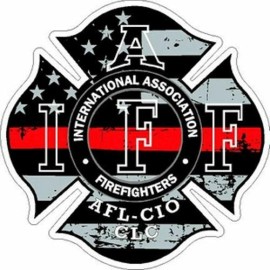 4 Inch Inside or Outside Thin Red Line Rustic IAFF Static Cling Decal