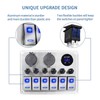 Rocker Switch Panel 8 Gang 12‑24V 5 Pin Blue Light