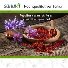 Sanuvit Safran Extrakt Kapseln- Reinstoffprodukt direkt vom Hersteller (hypoallergene Manufaktur)