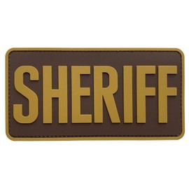 uuKen Tan Sheriff Patch 6x3 inch for American County Sheriff Department Plate Carrier Tactical Service Dog Vest Collar (Coyote Tan, M 6"x3")