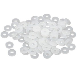 TA-VIGOR 100Pcs White Nylon Flat Washers, M2 x 5mm x 1mm, Insulating O-Ring Gaskets, Tap Sealing Spacer for Faucet, Pipe, Water Hose - Durable Round Seal Washers