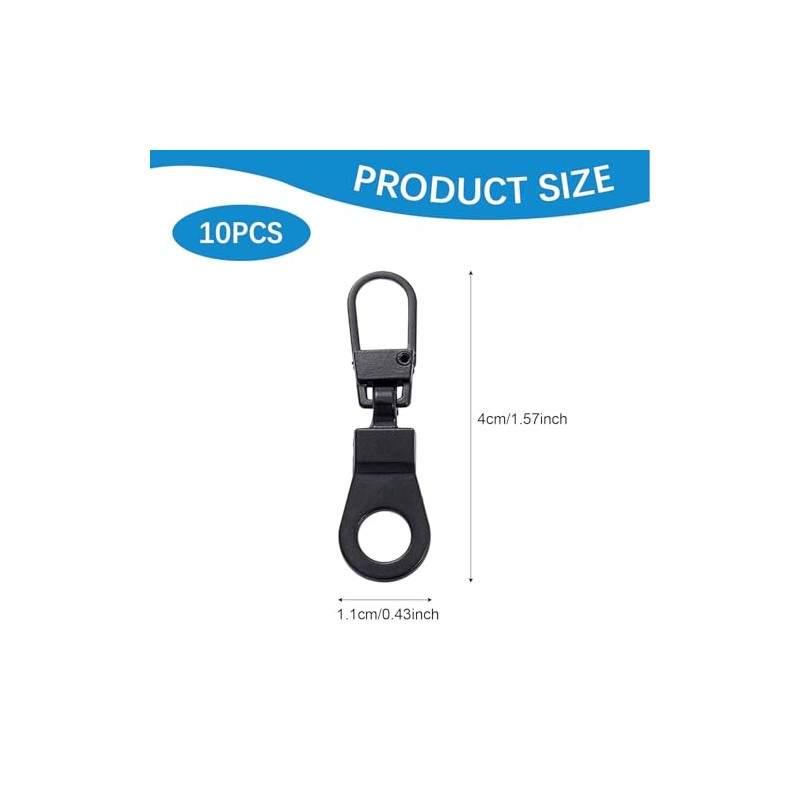 10PCS Adjustable Zipper Pull Replacement Set,Removable Zipper Pullers,Detachable Zippers Tabs