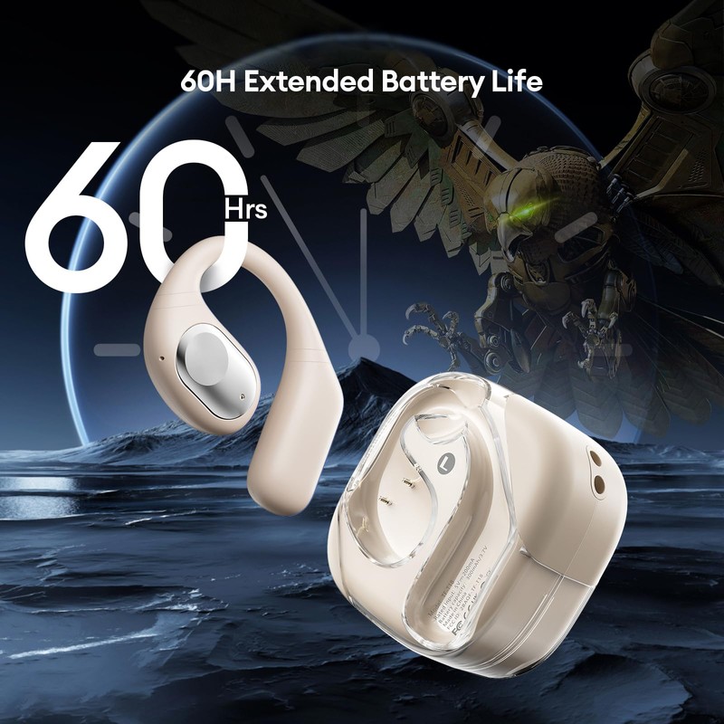 ZOMBIES CAT Open Ear Headphones Wireless Earbuds 60H Playback Headphones