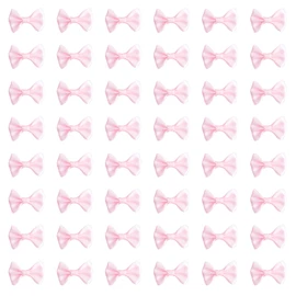 Sowaka 50 Pcs Mini Satin Bows Ribbon Small Vintage Elegant Soft Boutique Flower Bowknot for DIY Crafting Project Appliques Sewing Scrapbooking Wedding Birthday Gift Present Home Party Decoration (Pink)
