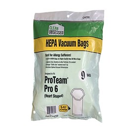 Clean Obsessed H-10 HEPA Bags Fits ProTeam Super Coach Pro 6, GoFree Flex Pro and ProVac FS 6 (9 Bag Pack)