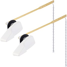 Hygie Rinse 2PACK Universal Toilet Handle Replacement Kit Compatible with American Standard/Mansfield/Gerber Toilet, Front Mount Toilet Tank Flusher Lever with Flapper Chain, White