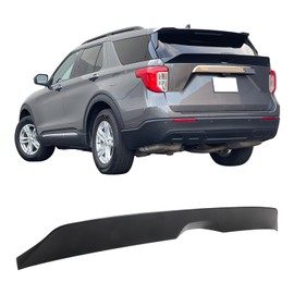 IKON MOTORSPORTS, Trunk Spoiler Compatible with 2020-2024 Ford Explorer, Duckbill Style Matte Black ABS Plastic Rear Trunk Middle Lid Spoiler Wing Lip