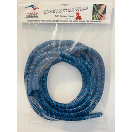 Outback Wrap - Constrictor Hydraulic Hose Management Protector and Tagging Wraps for Farming and Agriculture Equipment, Tractors, Harvesters, Planters, and Sprayers -16mm Diameter- 20 Foot - Blue