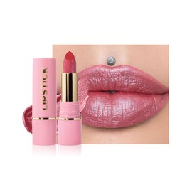 Glitter Lipstick Cherry Plum, Metallic Shimmer Lip Gloss, Hydrate Diamond Glitter Lipstick, Waterproof, Durable, Highly Pigmented Non-Stick Cup, Sparkly Cream Lip Balm Makeup for Women's-03