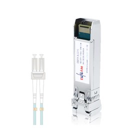Elfcam® - 10Gb SFP+ Fiber Optic Transceiver Module, LC/UPC DM (OM3/OM4) Male, 10GBase-SR SFP+, 850nm DDM 300M, Freebox Ultra Compatible