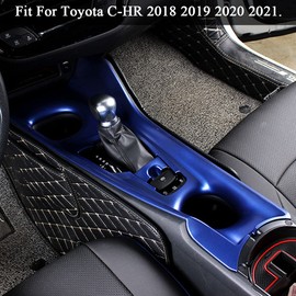Rifoda for C-HR ABS Accessories Center Console Gear Shift Panel Cover Fit for Toyota C-HR 2018 2019 2020 2021 Gear Shift Knob Trim Interior Decoration(Blue)