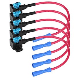 Keenso Car Fuse Holder, Car Fuse Adapter, Fuse Holder with 15A Fuse, 5 Pack (Micro Mini)