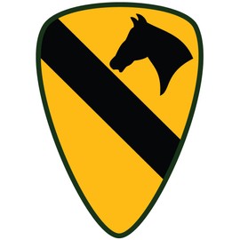 US Army - 1st Cavalry Division SSI Patch Decal - 3.5 Inch Tall Full Color Decal, Sticker