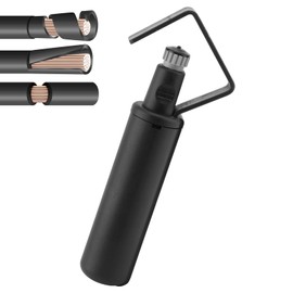 WODHMIEY Round Cable Stripper Tool, Cable Jacket Slitter Tool with Tool Steel Blade,Adjustable Spring Loaded Cable Clamp for Fast and Precise Jacket Removal (BLACK, 0.75-1.57in Diameter)