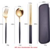 HonHeam 4 Piece Portable Stainless Steel Tableware Set Dishwasher Safe