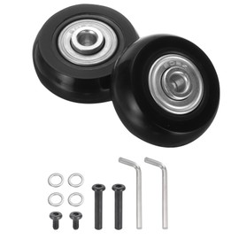 sourcing map Set of 1 Luggage Wheels Replacement 54 x 18 mm/2.1" x 0.7" Rubber Swivel Caster Bearing Wheels Repair Kits for Suitcase Inline Outdoor Skate,Black