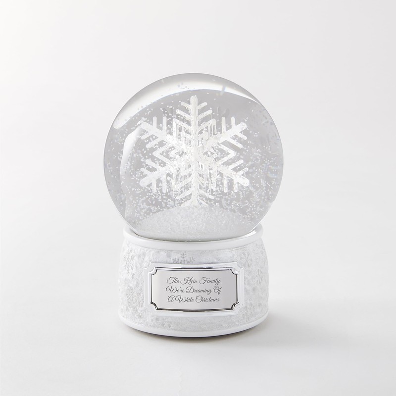 Things Remembered Engraved Spinning Musical Snowflake Snow Globe (Free Customization),