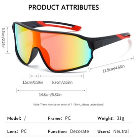 MUSELK Sports Sunglasses Men Women Cycling Glasses Sunglasses Polarised Sunglasses for Outdoor Activities MTB Road Bike Cycling Biking Ski Sunglasses with UV400