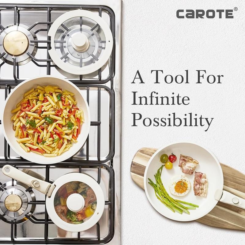 12pcs Pots and Pans Set, Nonstick Cookware Set Detachable Handle,