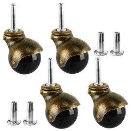 DasMarine 4-Pack 2-inch Antique Copper Ball Caster with 5/16" x 1 1/2" (8 x 38mm) Socket Type Mounting Stem, 360 lbs. Total Capacity (4 Pack, 2Inch with Stem)