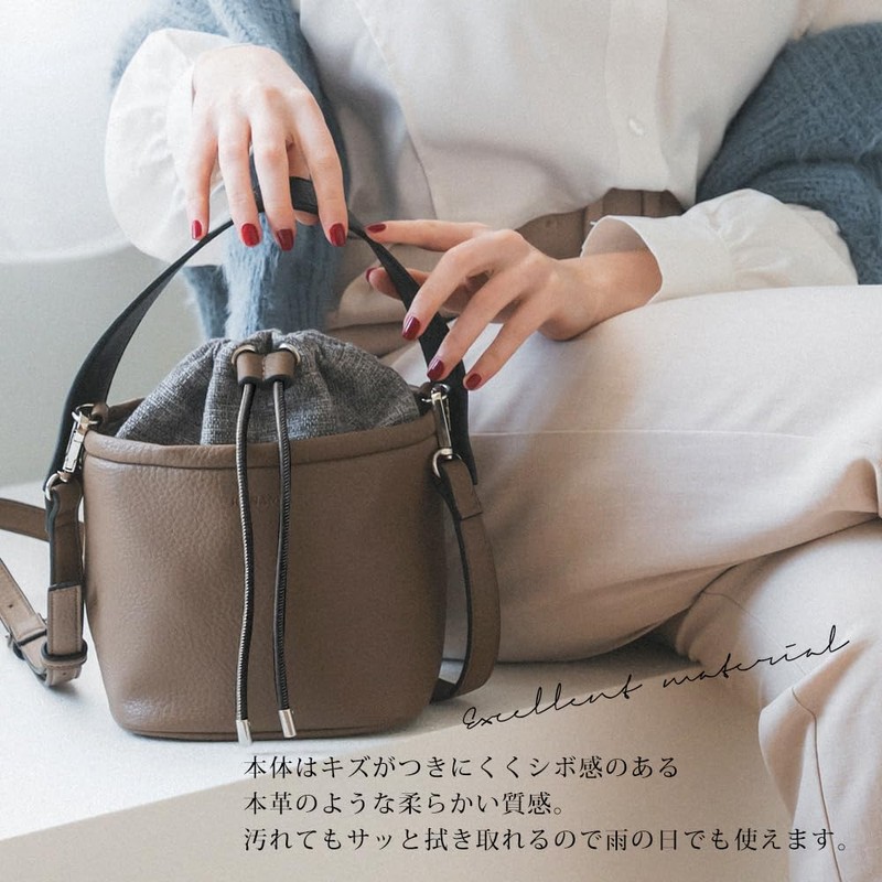 Rename Women's Handbag Crossbody Cute Combination Drawstring Bag, black brown