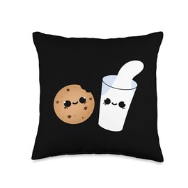 Kawaii Cookie And Milk Kawaii Anime Throw Pillow