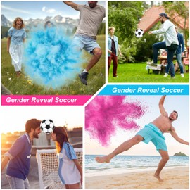 Disfore Gender Reveal Soccer Ball - Soccer Ball Gender Reveal with Powder for Boy or Girl Baby Gender Reveal Ideas，2 Packs Blue and Pink Powder