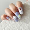 Snowman Village Handmade Nail Tips - Natural / 눈사람 마을