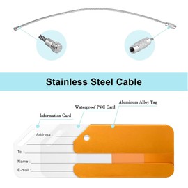 Vecibel XLP1339 Luggage Tags with Address Label Aluminium Luggage Tag Name Plate for Quick Finding of Travel Bags and Suitcases Pack of 6