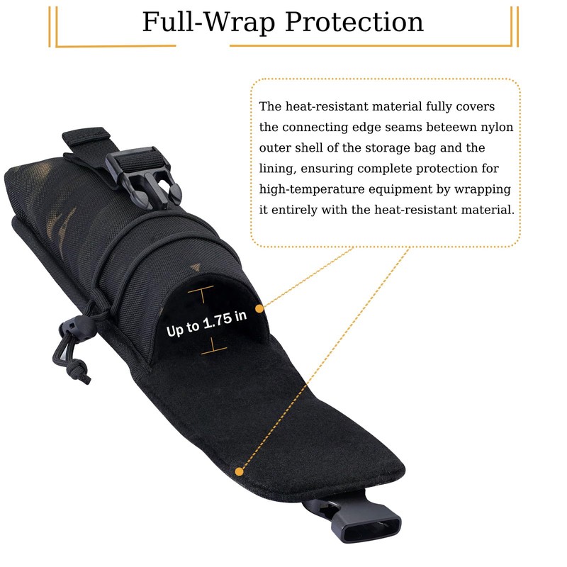 ​​DIZETION Heat-Resistant Suppressor Pouch, Tactical Multi-Purpose MOLLE EDC Carry Bag