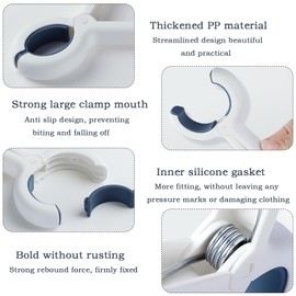 Senshuomy Towel Clips for Sun Loungers,Beach Towel Clips,Plastic Towel Clips,Large Strong Grip Clothes Pegs,Large Beach Towel Clips for Sun Loungers,Laundry,Pool Chairs,Sunbeds(6PCS/Blue)