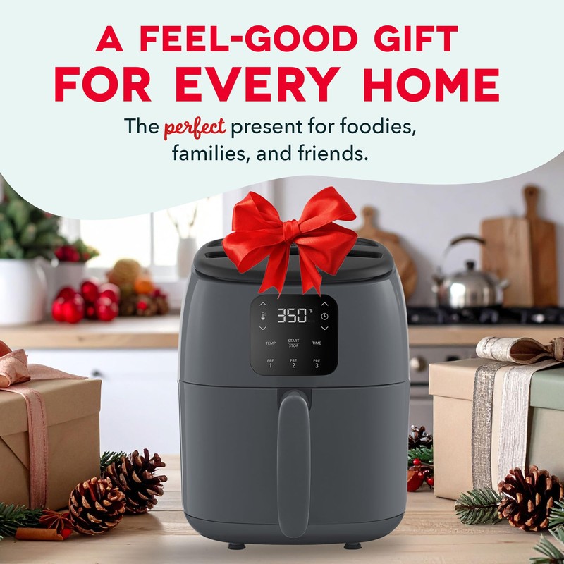 DASH Tasti-Crisp™ Electric Air Fryer Oven, 2.6 Qt., Grey –